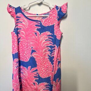 Lilly Pulitzer Girls’ Pink & Blue Pineapple Print Dress Size S (4-5)